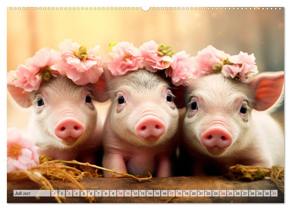 Süße Ferkel - Tierische Glücksmomente (CALVENDO Premium Wandkalender 2027)