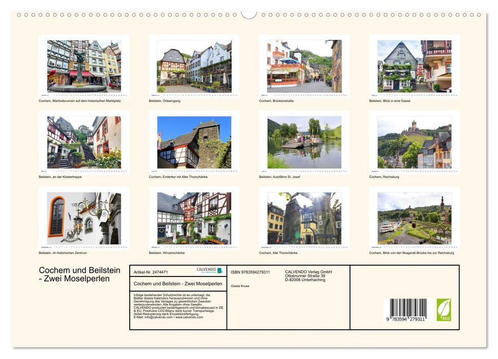 Cochem und Beilstein - Zwei Moselperlen (CALVENDO Premium Wandkalender 2027)