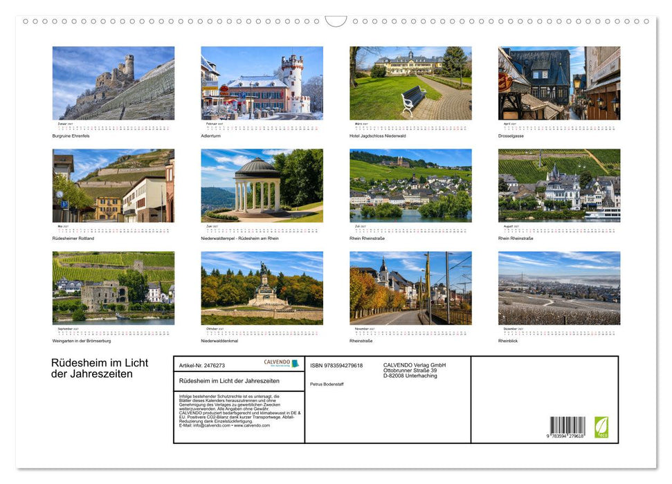 Rüdesheim im Licht der Jahreszeiten (CALVENDO Wandkalender 2027)