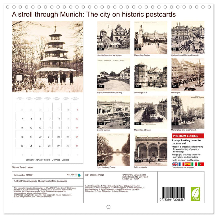 A stroll through Munich: The city on historic postcards (CALVENDO Monthly Calendar 2027)