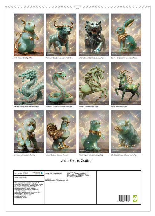 Jade Empire Zodiac (CALVENDO Monthly Calendar 2027)