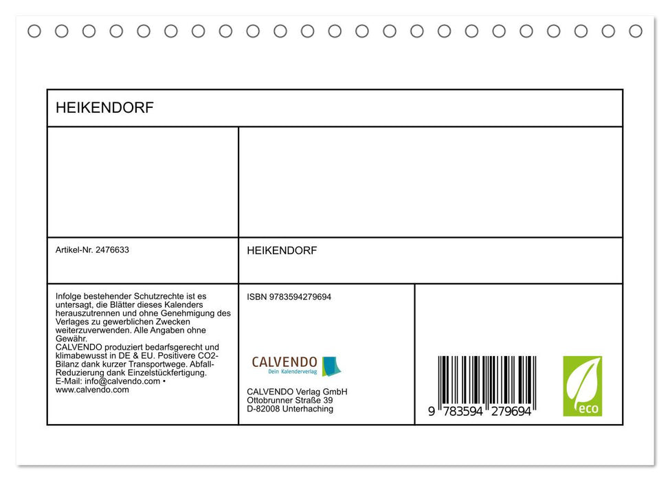 HEIKENDORF (CALVENDO Wandkalender 2027)