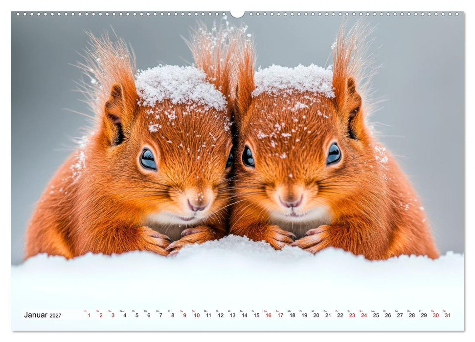 Tierische Freundschaften - Glückliche Kuschelzeit (CALVENDO Premium Wandkalender 2027)