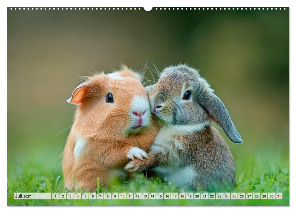Tierische Freundschaften - Glückliche Kuschelzeit (CALVENDO Premium Wandkalender 2027)