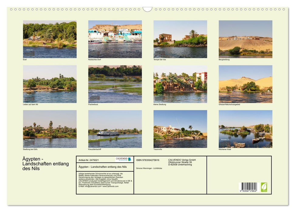 Ägypten - Landschaften entlang des Nils (CALVENDO Wandkalender 2027)