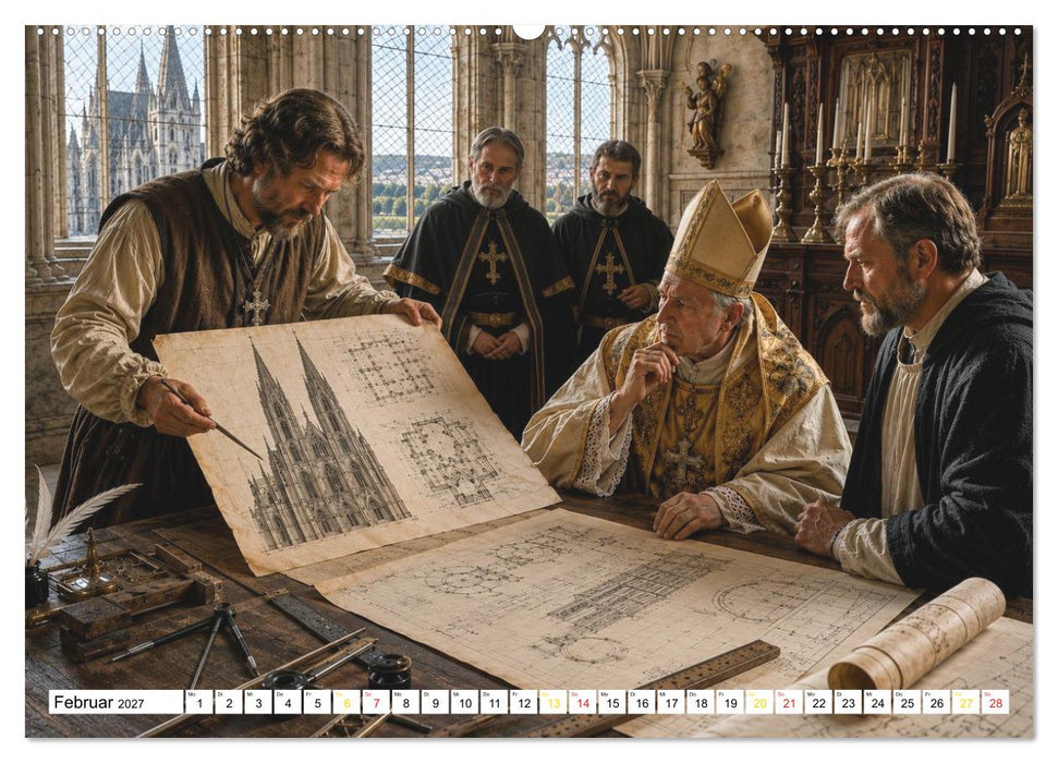 Die Dombauhütte – Der Bau einer gotischen Kathedrale (CALVENDO Premium Wandkalender 2027)