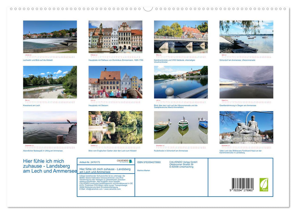 Hier fühle ich mich zuhause - Landsberg am Lech und Ammersee (CALVENDO Premium Wandkalender 2027)
