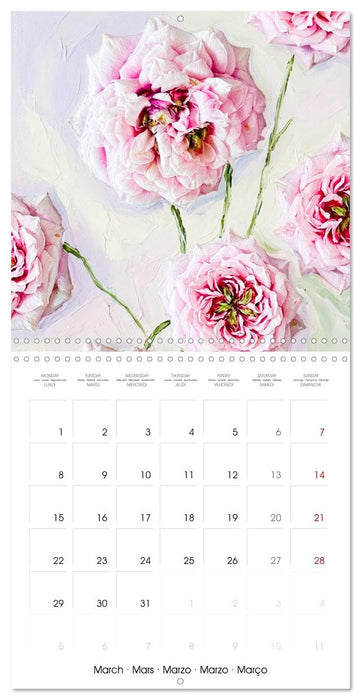 Masterful Blossoms The Magic of the Rose in Oil (CALVENDO Monthly Calendar 2027)