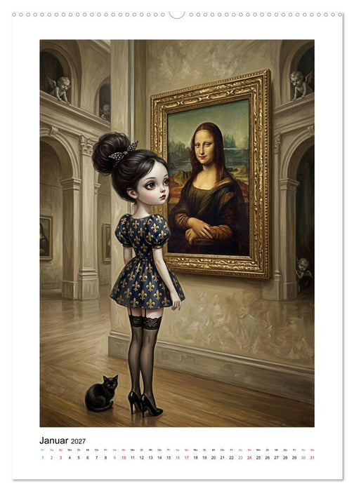 Madame Noir im Museum (CALVENDO Wandkalender 2027)