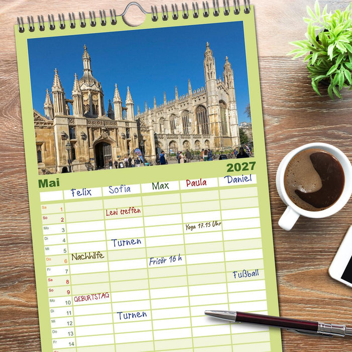 Sehenswertes in Oxford und Cambridge (CALVENDO Familienplaner 2027)