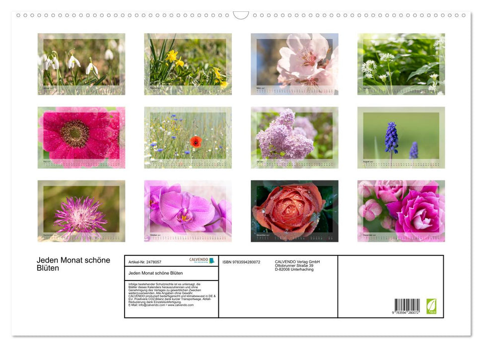 Jeden Monat schöne Blüten (CALVENDO Wandkalender 2027)