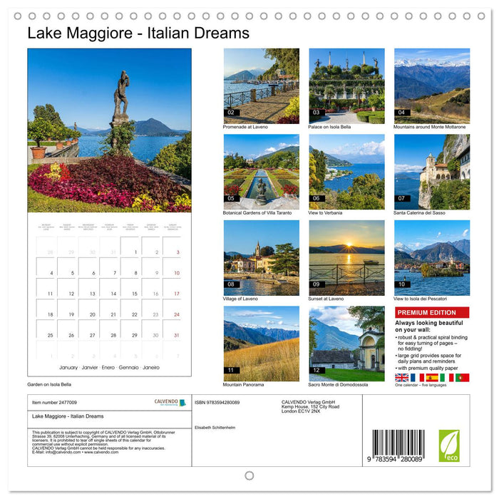 Lake Maggiore - Italian Dreams (CALVENDO Monthly Calendar 2027)
