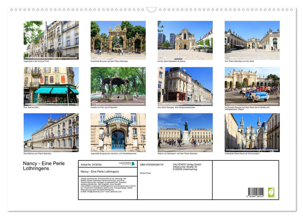 Nancy - Eine Perle Lothringens (CALVENDO Wandkalender 2027)