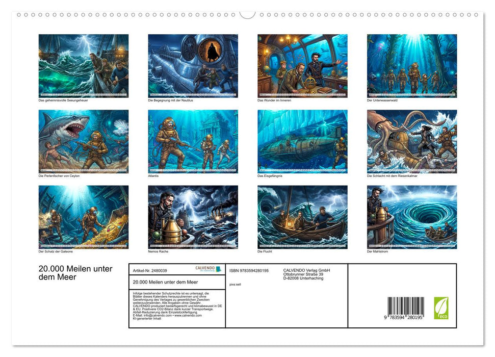 20.000 Meilen unter dem Meer (CALVENDO Premium Wandkalender 2027)