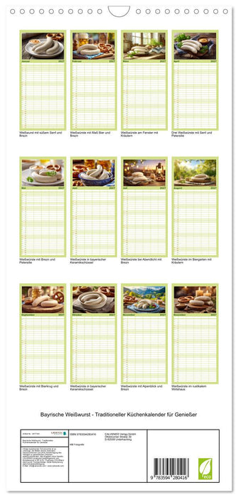 Bayrische Weißwurst - Traditioneller Küchenkalender für Genießer (CALVENDO Familienplaner 2027)