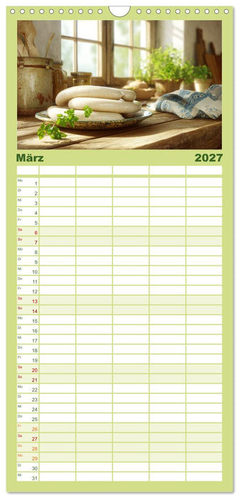 Bayrische Weißwurst - Traditioneller Küchenkalender für Genießer (CALVENDO Familienplaner 2027)