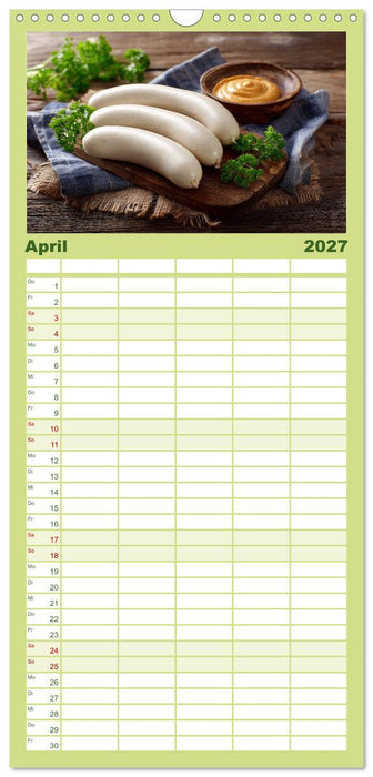 Bayrische Weißwurst - Traditioneller Küchenkalender für Genießer (CALVENDO Familienplaner 2027)