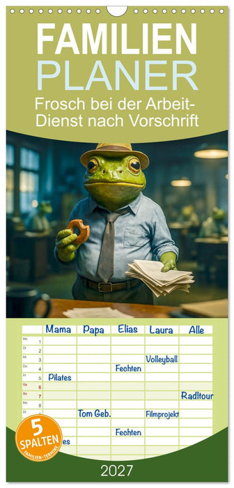 Frosch bei der Arbeit- Dienst nach Vorschrift (CALVENDO Familienplaner 2027)