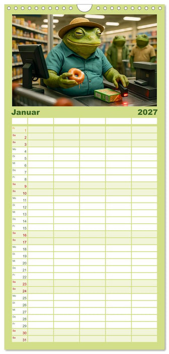 Frosch bei der Arbeit- Dienst nach Vorschrift (CALVENDO Familienplaner 2027)
