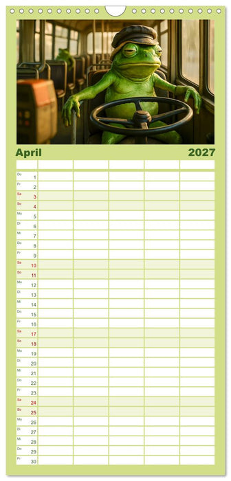 Frosch bei der Arbeit- Dienst nach Vorschrift (CALVENDO Familienplaner 2027)