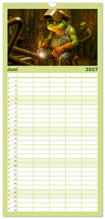Frosch bei der Arbeit- Dienst nach Vorschrift (CALVENDO Familienplaner 2027)