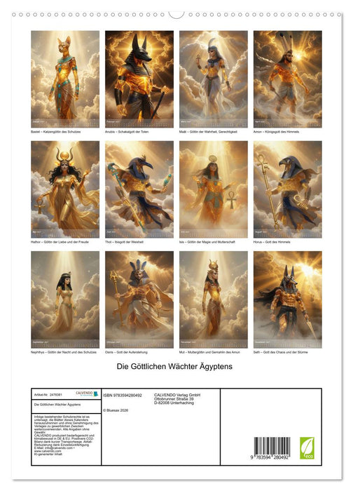 Die Göttlichen Wächter Ägyptens (CALVENDO Premium Wandkalender 2027)