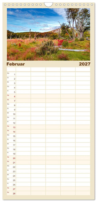 Patagonien, Tierra del Fuego: Am Rand der Welt (CALVENDO Familienplaner 2027)