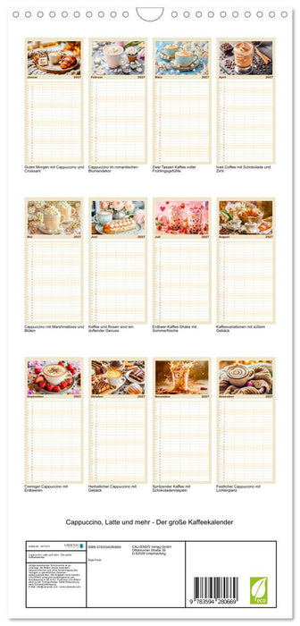 Cappuccino, Latte und mehr - Der große Kaffeekalender (CALVENDO Familienplaner 2027)