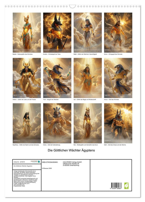 Die Göttlichen Wächter Ägyptens (CALVENDO Wandkalender 2027)