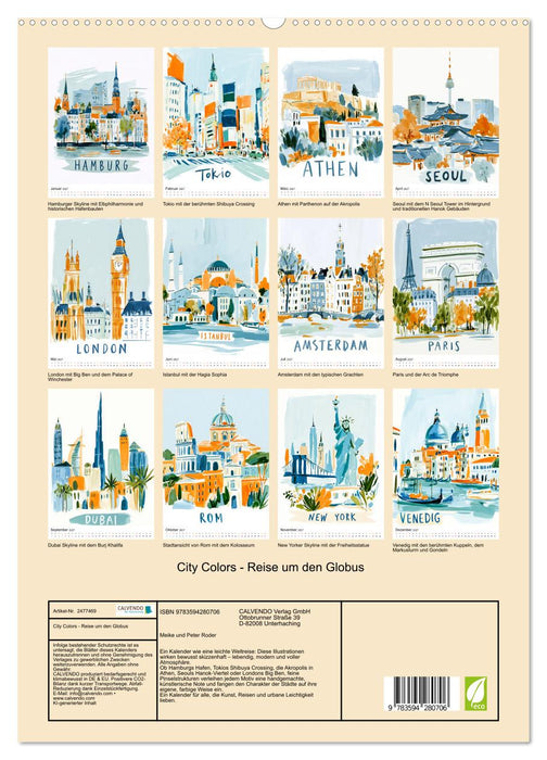 City Colors - Reise um den Globus (CALVENDO Premium Wandkalender 2027)