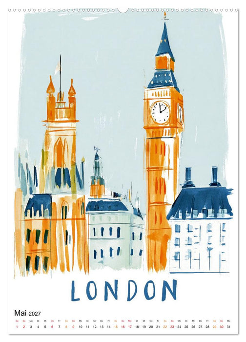 City Colors - Reise um den Globus (CALVENDO Premium Wandkalender 2027)