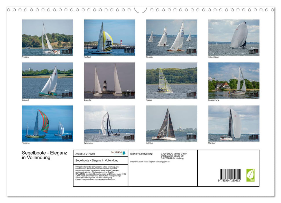 Segelboote - Eleganz in Vollendung (CALVENDO Wandkalender 2027)