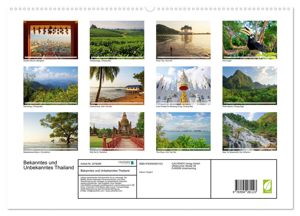 Bekanntes und Unbekanntes Thailand (CALVENDO Premium Wandkalender 2027)