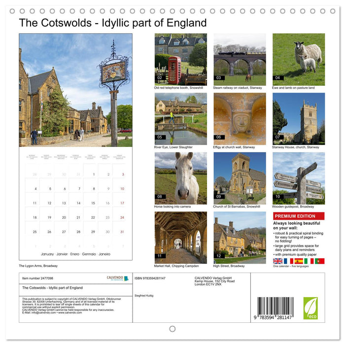 The Cotswolds - Idyllic part of England (CALVENDO Monthly Calendar 2027)