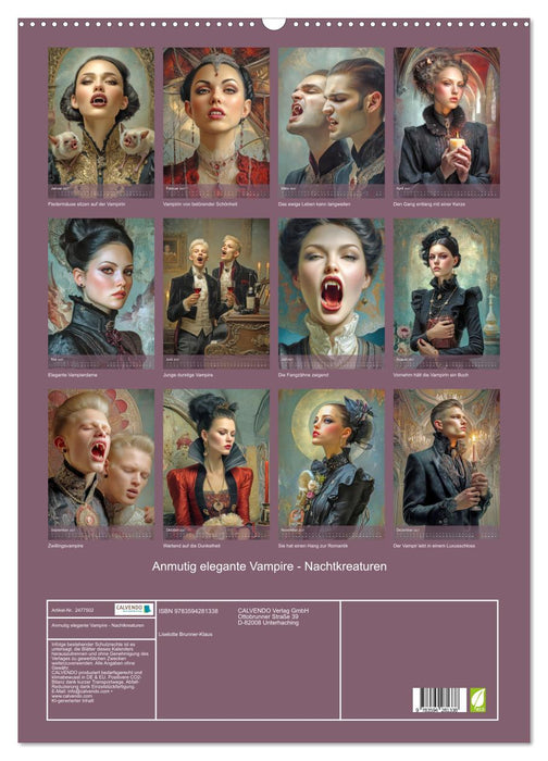 Anmutig elegante Vampire - Nachtkreaturen (CALVENDO Wandkalender 2027)