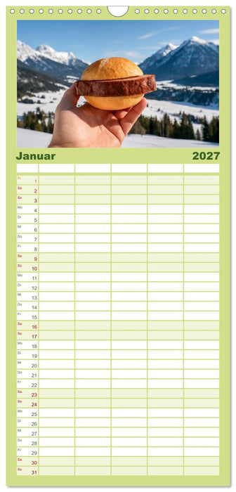 Leberkäse-Kalender - Die Leberkässemmel aus Bayern (CALVENDO Familienplaner 2027)