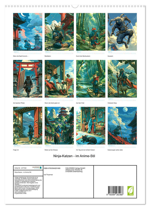 Ninja-Katzen - im Anime-Stil (CALVENDO Premium Wandkalender 2027)