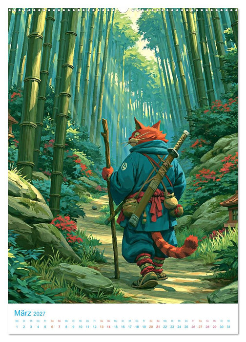 Ninja-Katzen - im Anime-Stil (CALVENDO Premium Wandkalender 2027)