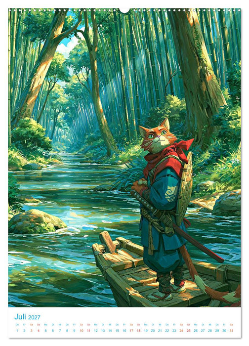 Ninja-Katzen - im Anime-Stil (CALVENDO Premium Wandkalender 2027)