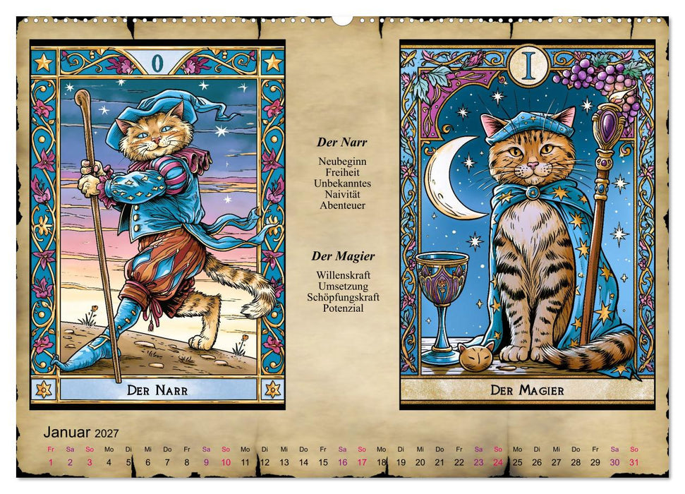 Katzentarot (CALVENDO Premium Wandkalender 2027)
