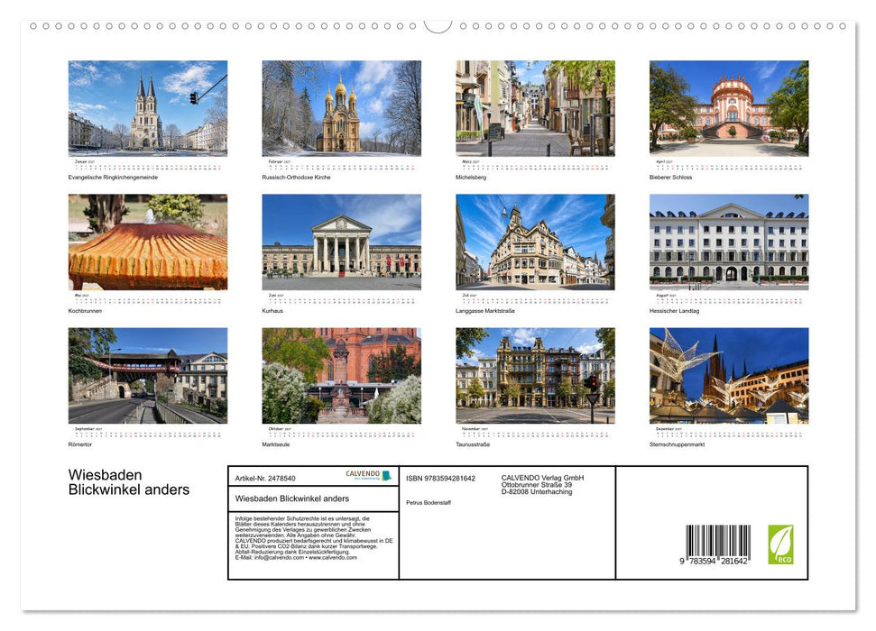 Wiesbaden Blickwinkel anders (CALVENDO Premium Wandkalender 2027)