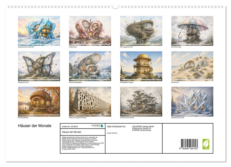 Häuser der Monate (CALVENDO Premium Wandkalender 2027)