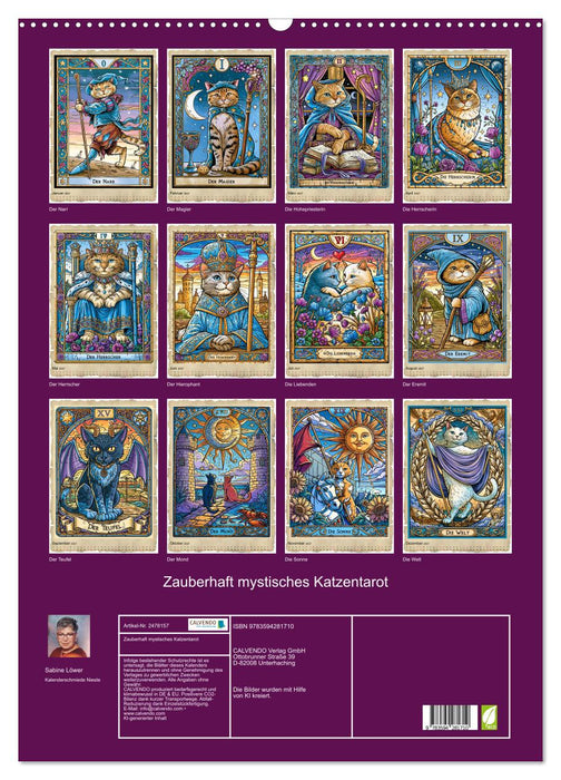 Zauberhaft mystisches Katzentarot (CALVENDO Wandkalender 2027)
