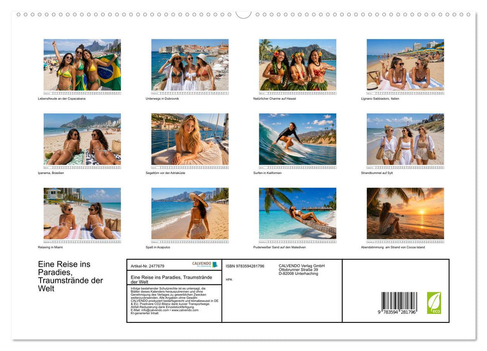 Eine Reise ins Paradies, Traumstrände der Welt (CALVENDO Premium Wandkalender 2027)