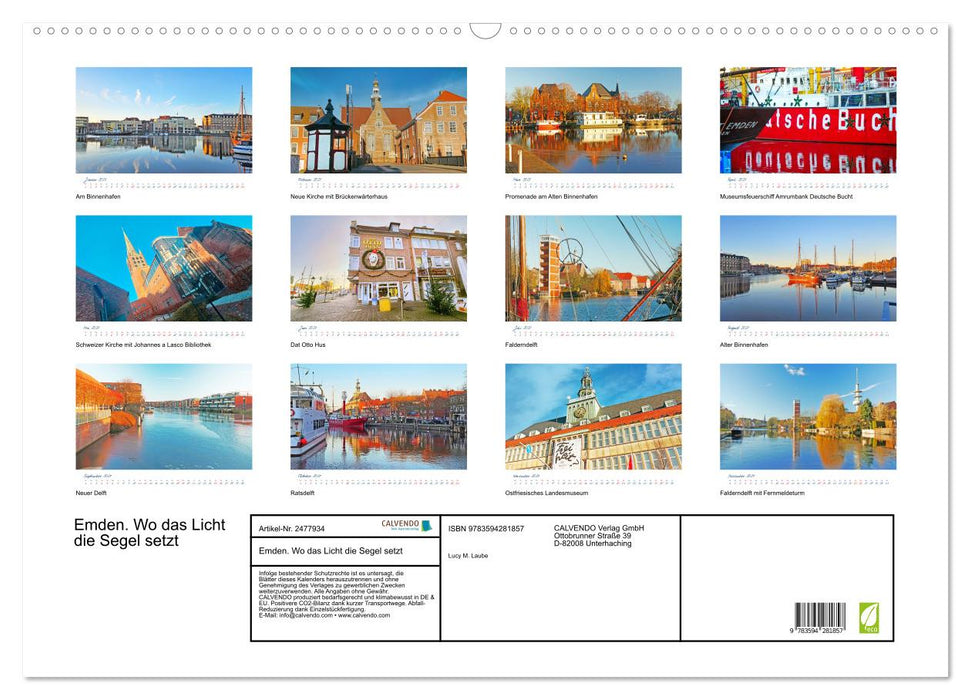 Emden. Wo das Licht die Segel setzt (CALVENDO Wandkalender 2027)