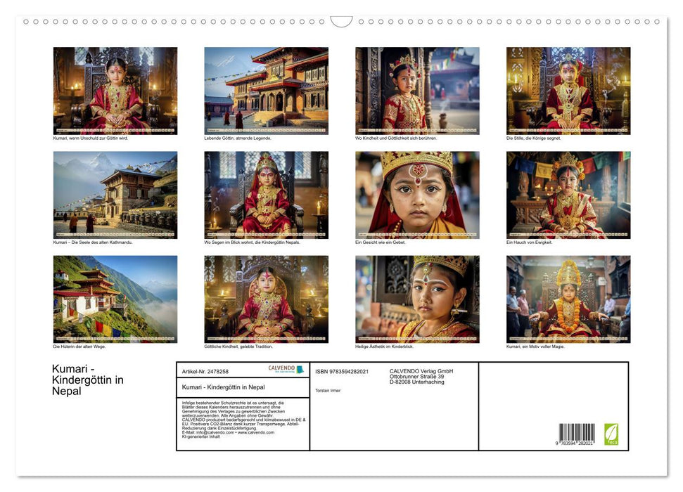 Kumari - Kindergöttin in Nepal (CALVENDO Wandkalender 2027)