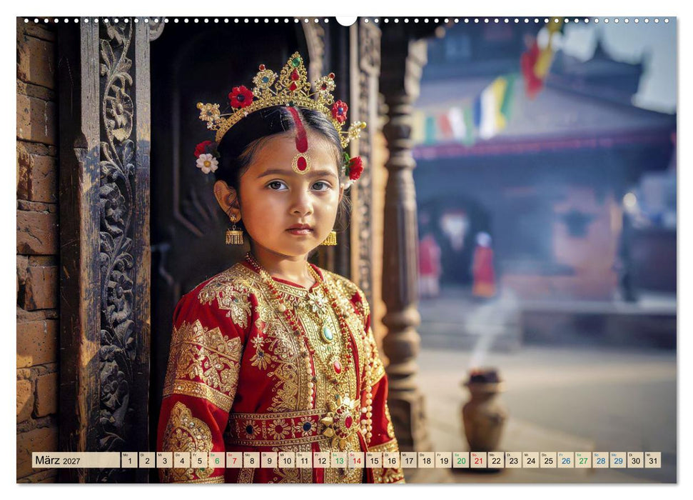 Kumari - Kindergöttin in Nepal (CALVENDO Wandkalender 2027)