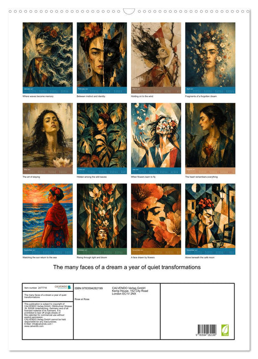 The many faces of a dream a year of quiet transformations (CALVENDO Monthly Calendar 2027)