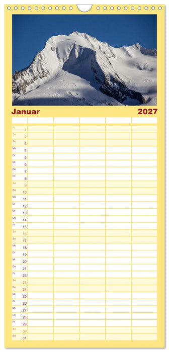 Die Zillertaler Alpen (CALVENDO Familienplaner 2027)