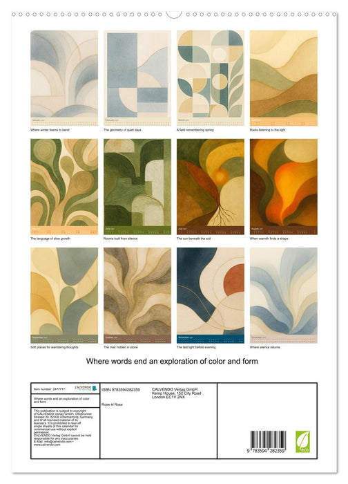 Where words end an exploration of color and form (CALVENDO Premium-Calendar 2027)